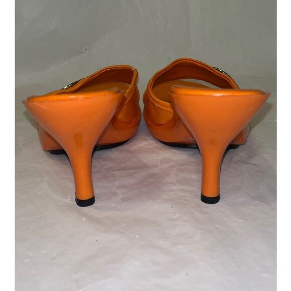 Splash Women's Orange Heel Casual Slide Sandals Open Toe Slip On Size 5.5 - Picture 4 of 11